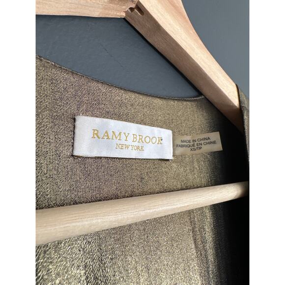 Ramy Brook Alijah Metallic Tie Front Blouse Size XS - Picture 6 of 10